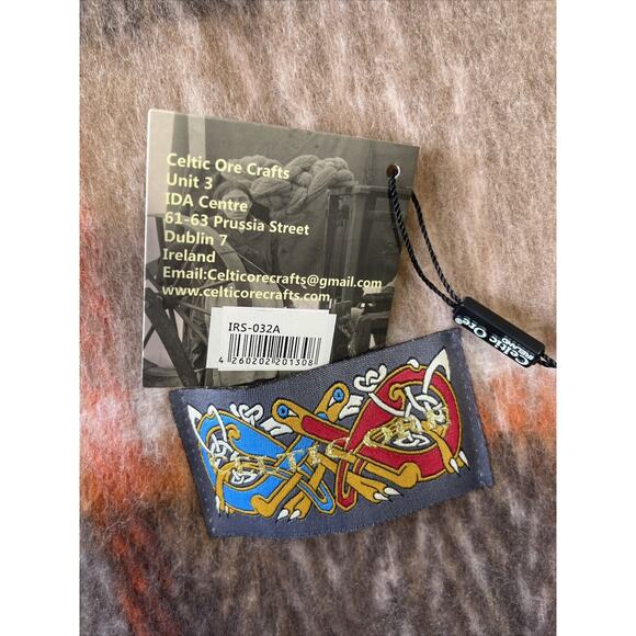 Celtic Ore Authentic Irish Knitwear Brown Orange Wool Blend Scarf 72X 20 NWT - Picture 3 of 12